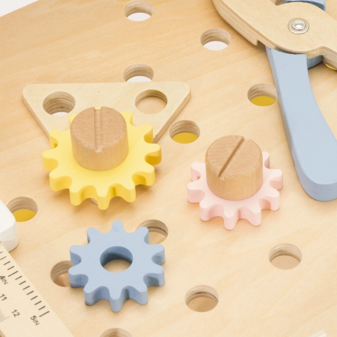 Holzwerkbank mit Kreidetafel für Kinder