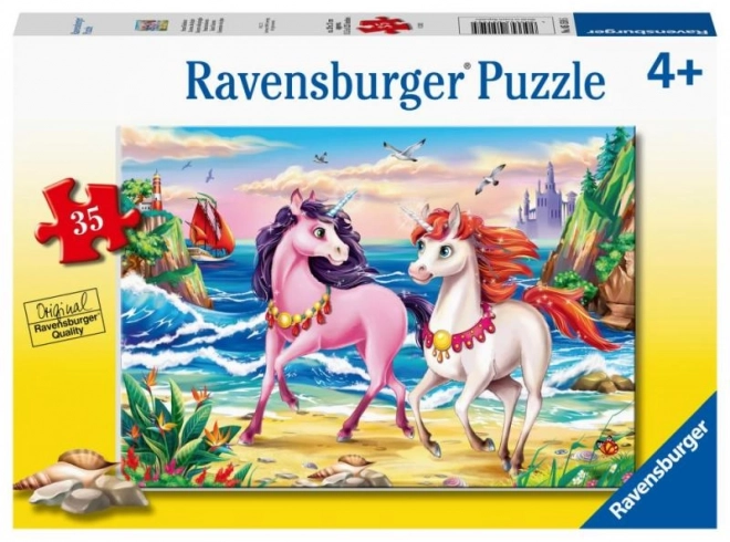 Puzzle Einhörner am Strand