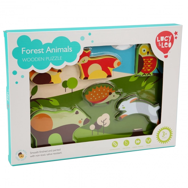 Lucy & Leo Waldtiere Holzpuzzle 7 Teile