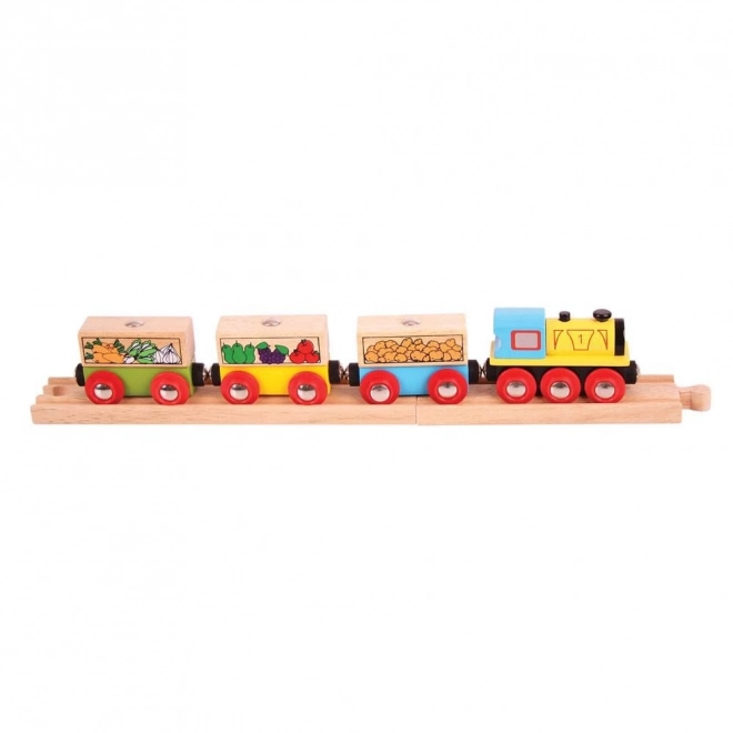 Bigjigs Rail Gemüseschlepper mit Schienen