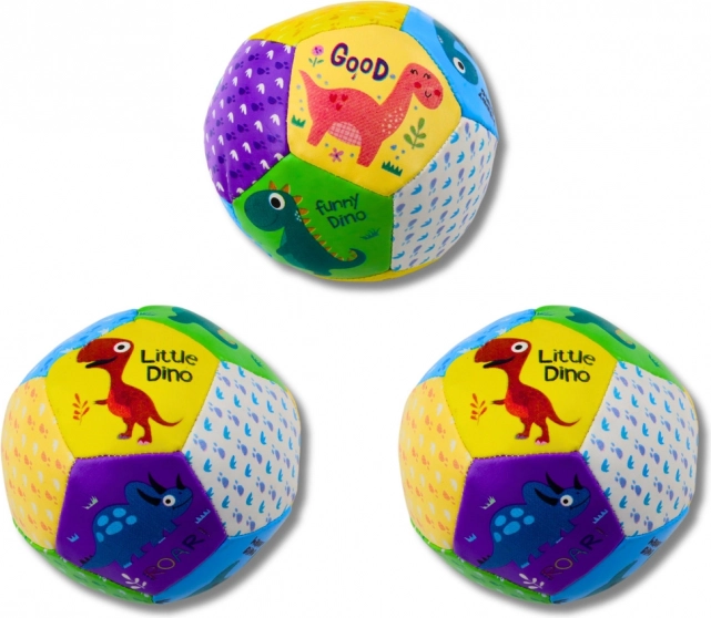 Set mit weichen Dinosaurierbällen 9 cm 3 Stk