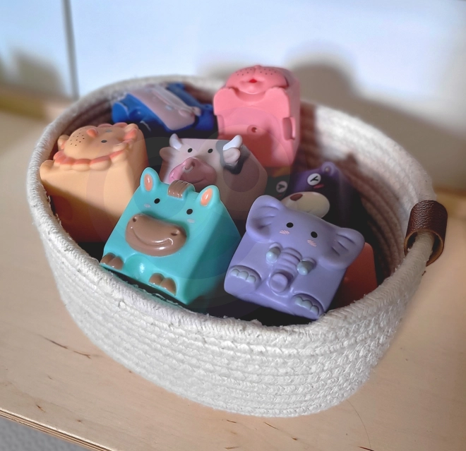 Woopie Baby Sensorische Bauklötze Set mit Tiergeräuschen
