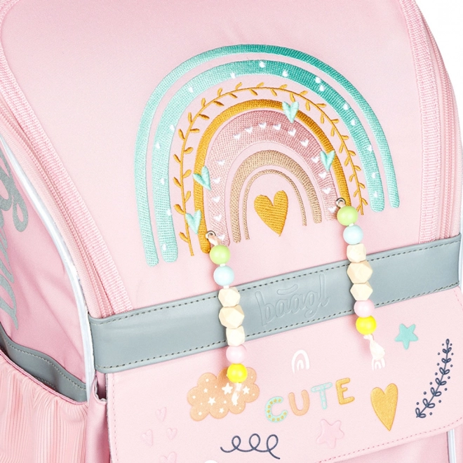 BAAGL Schulranzen Zippy Regenbogen Rosa