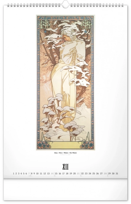 Wandkalender Alfons Mucha 2025