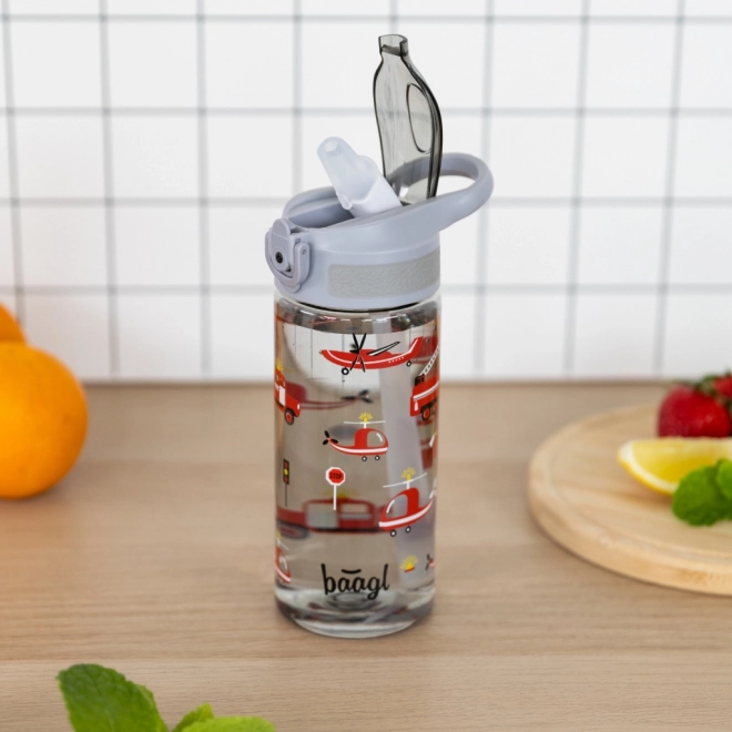 Tritan-Trinkflasche mit Strohhalm Rettungsfahrzeuge 500 ml