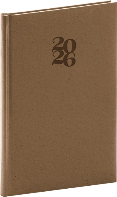 Wöchentlicher Kalender Essenza 2026 Nussbraun 15 x 21 cm