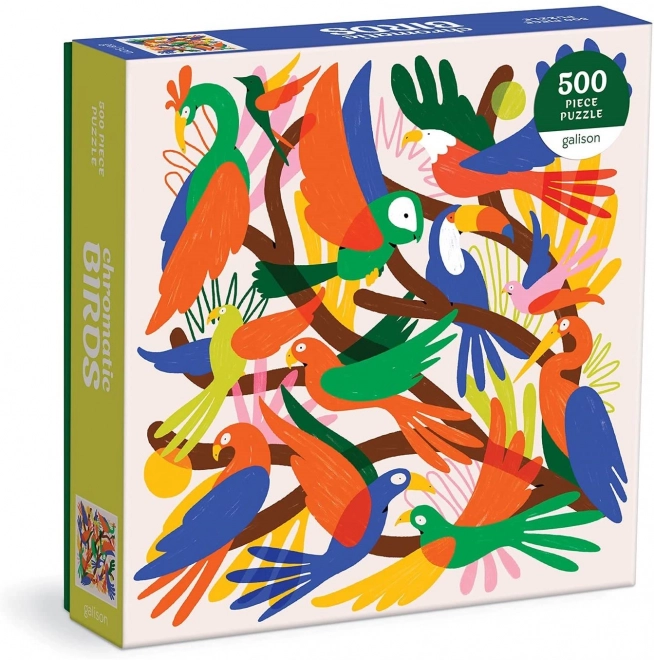 Quadratisches Puzzle Bunte Vögel - 500 Teile