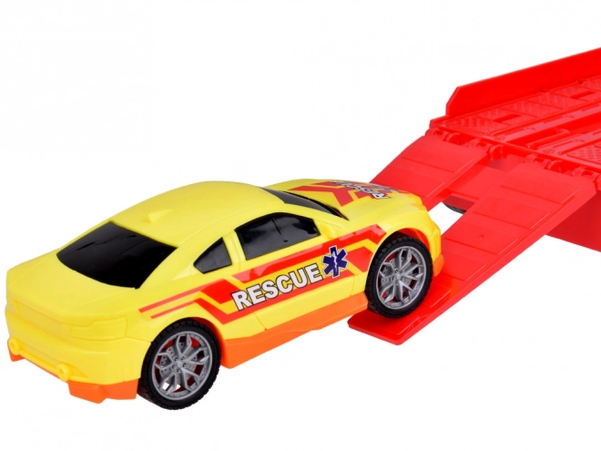Rettungsfahrzeug-Set mit Hubschrauber und Auto