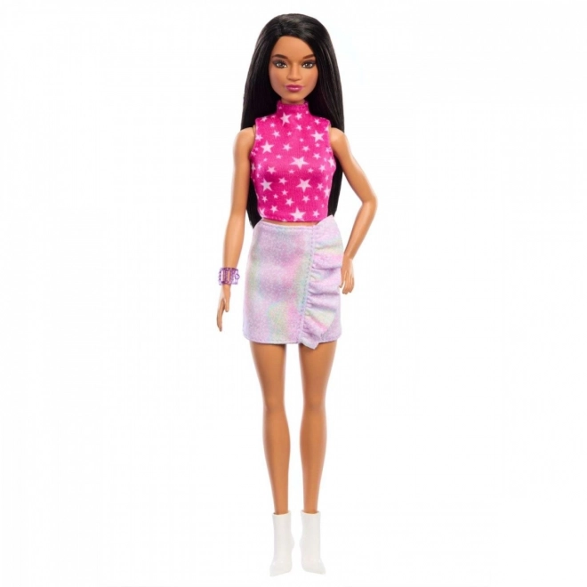 Barbie Fashionista Glänzender Rock und Rosa Top mit Sternen