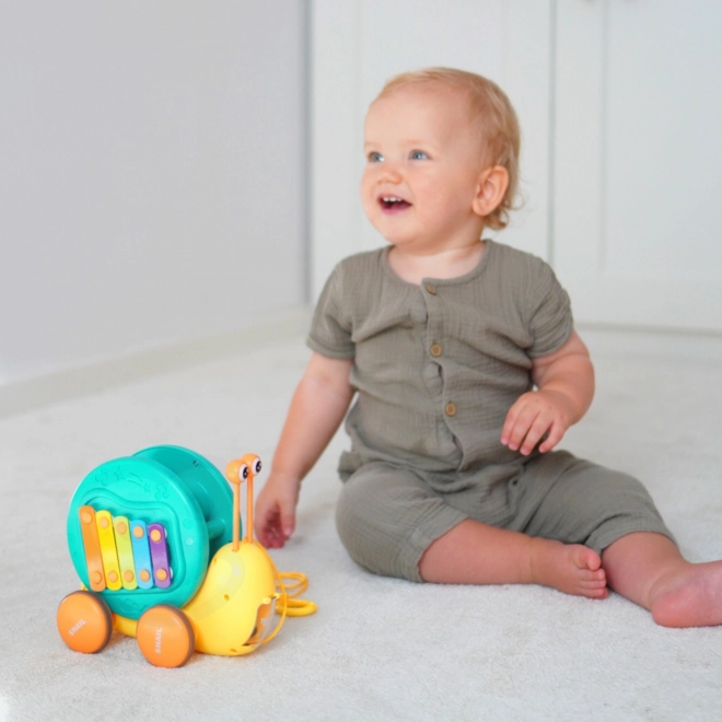 Woopie 4-in-1 Ziehspielzeug Schnecke mit Xylophon und Sensorik