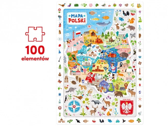 Puzzle Mapa von Polen 100 Teile