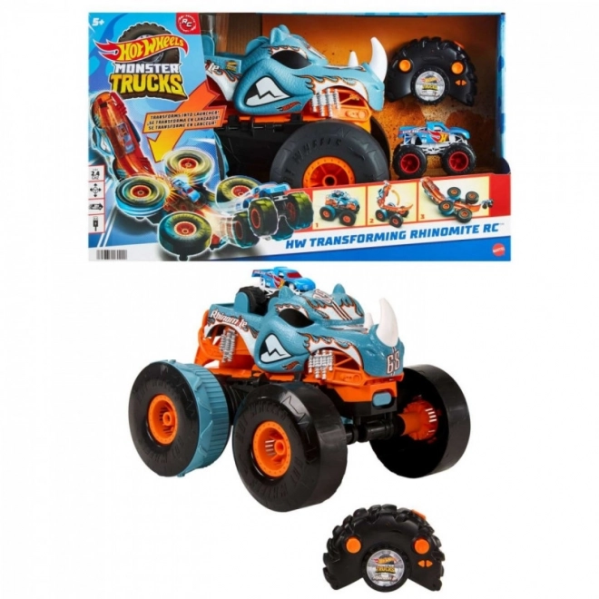 Hot Wheels Monster Trucks RC Rhinomite Mega Transformation Fahrzeug