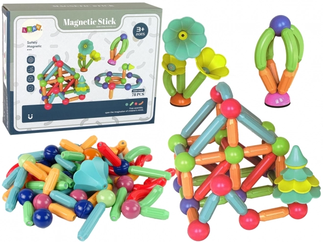 Magnetische Konstruktionsbausteine aus Kunststoff - 78 Teile