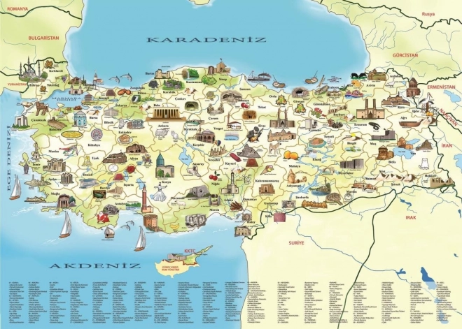 Puzzle Türkei: Kulturenkarte 260 Teile