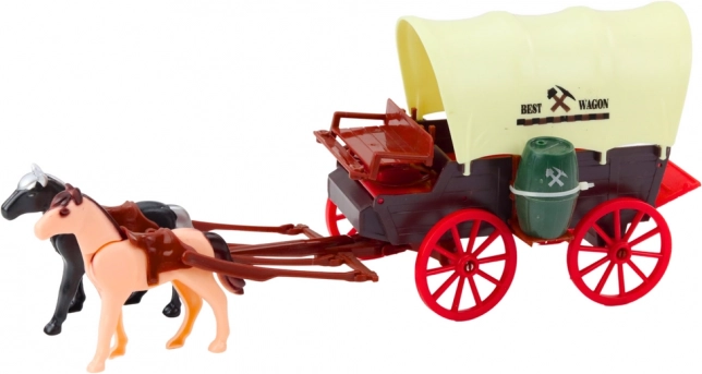 Cowboy-Set mit Westernwagen und Figuren