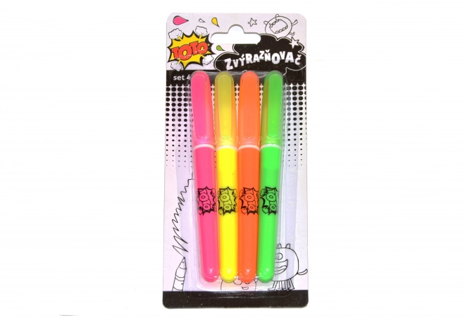 Fluoreszierende Textmarker Set 4 Stück