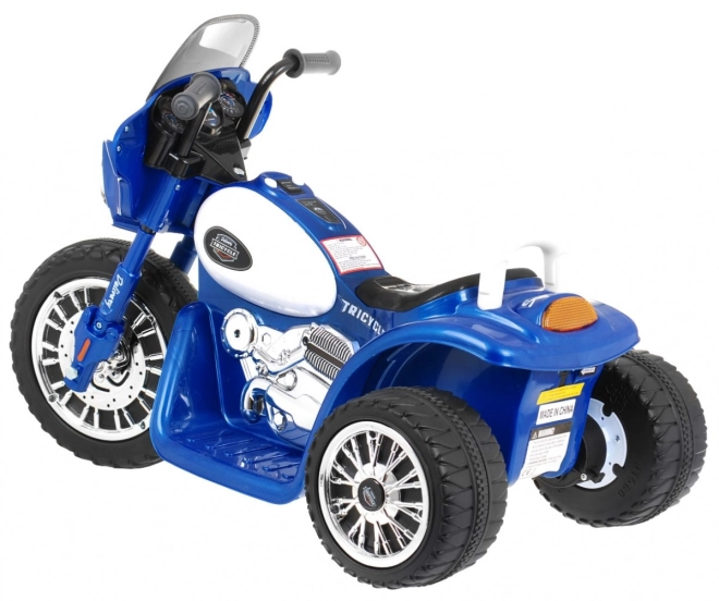 Kinder Elektrischer Chopper Motorrad Schwarz mit LED Lichtern und Geräuschen – blau