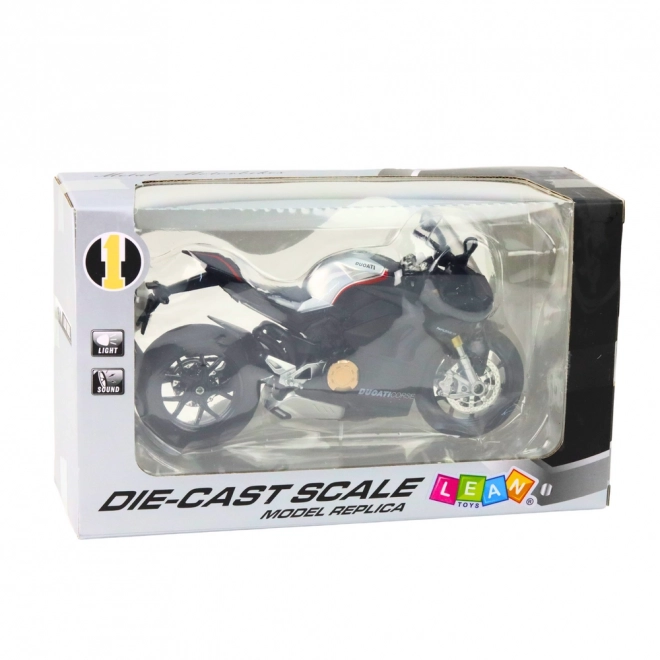 Schwarzes V4 Sportmotorrad aus Metall