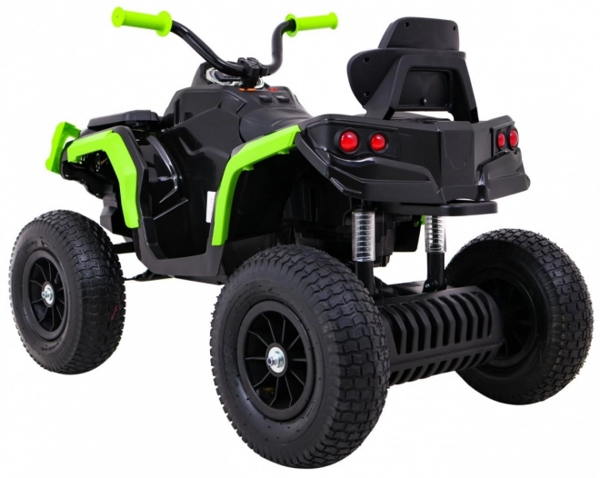 Kinder-Quad ATV Air Batterie Quad Schwarz-Grün + aufblasbare Räder + Radio MP3 + langsamer Start