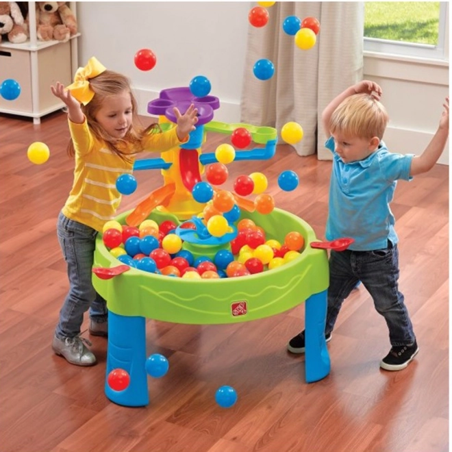 Farbenfroher Wasser-Spieltisch mit Bällen 2-in-1