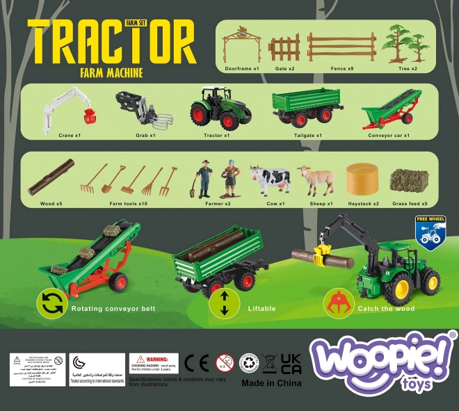 Woopie Bauernhof-Spielset mit Traktor und Anhänger
