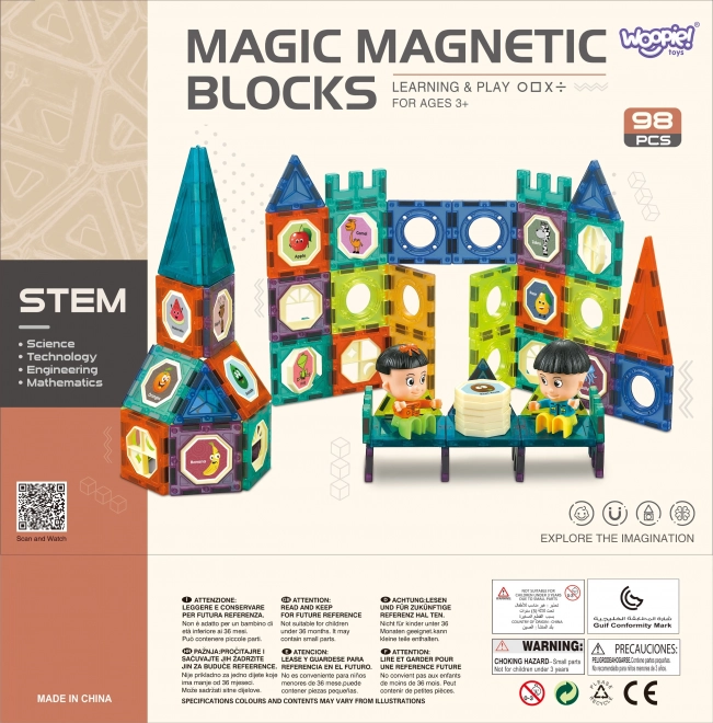 Woopie magnetische Bausteine Schloss 98 Stk
