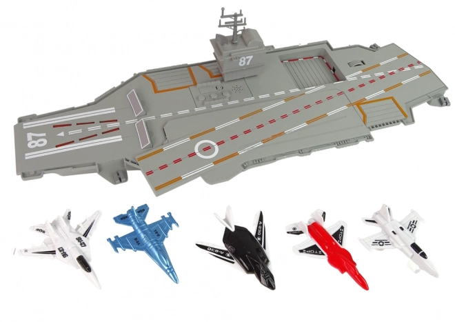 Flugzeugträger mit Düsenjets 5-teilig mit Sound und Lichtern