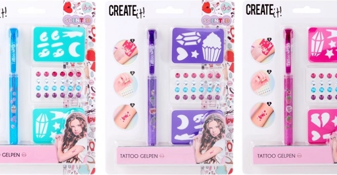 Tattoo-Set mit duftenden Gelstiften für Kinder