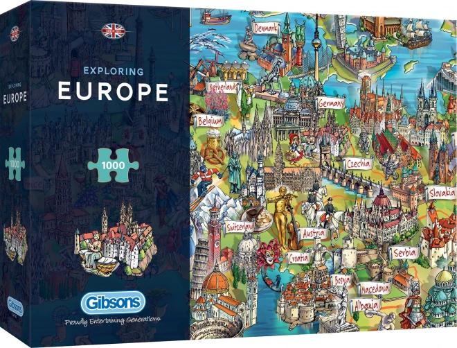 Reisepuzzle durch Europa 1000 Teile