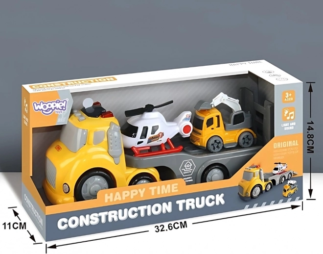 Gelbes Abschleppset WOOPIE City Truck mit Licht- und Soundeffekten