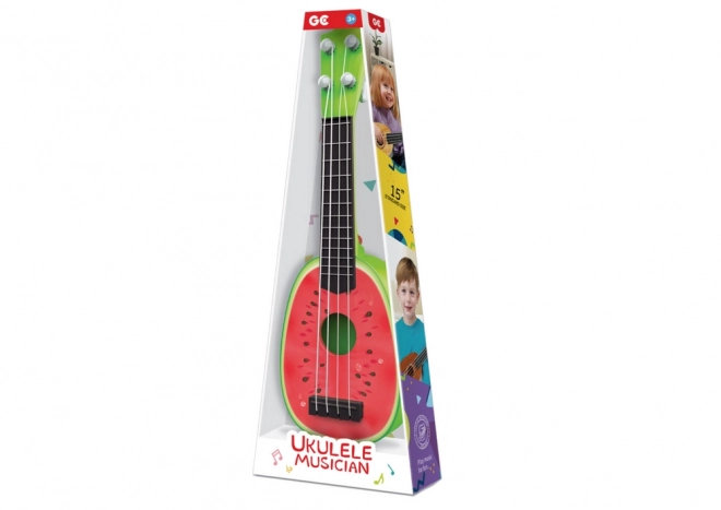 Ukulele für Kinder Melonenmotiv 4-saitig 15 Zoll