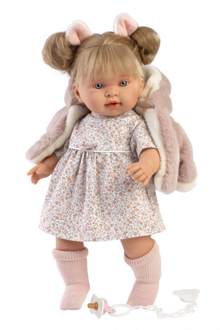 Realistische Puppe ALEXANDRA mit Geräuschen und weichem Stoffkörper - 42 cm