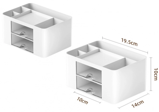 Weißer Schreibtisch-Organizer mit Schubladen