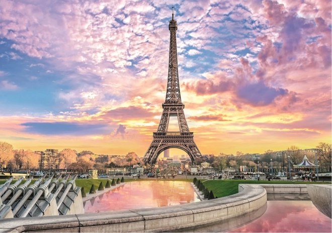 Romantischer Sonnenuntergang: Eiffelturm Paris Puzzle 1000 Teile