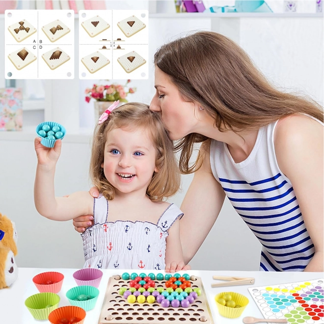 Bunte Kugeln Montessori Mosaiksortierbrett