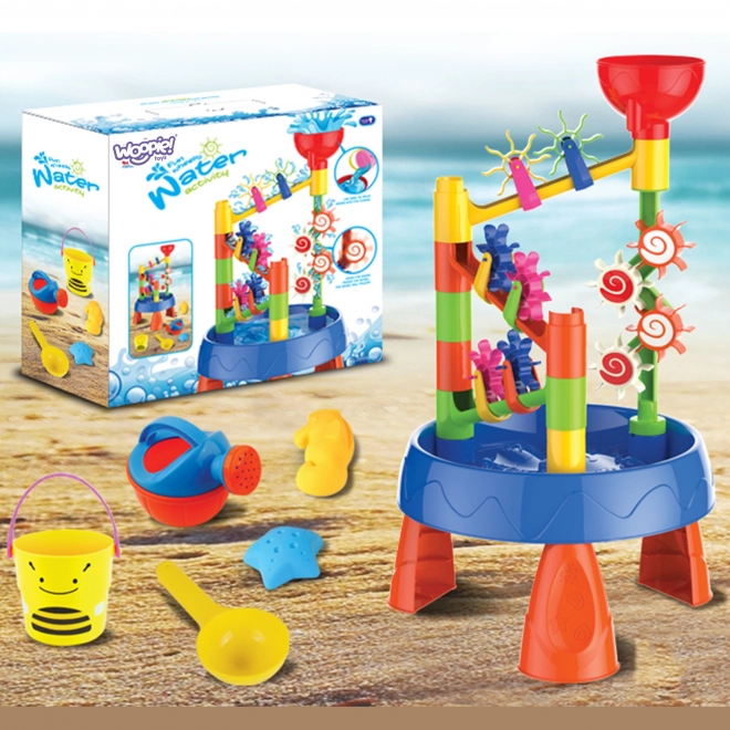 Woopie Wasserspieltisch 2-in-1 mit Wasserfall und 5 Zubehörteilen