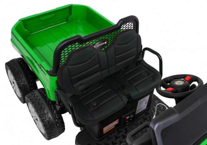 Bauernfahrzeug für 2 Kinder Grün + 4x4 + Fernsteuerung + Kipper + LED Audio