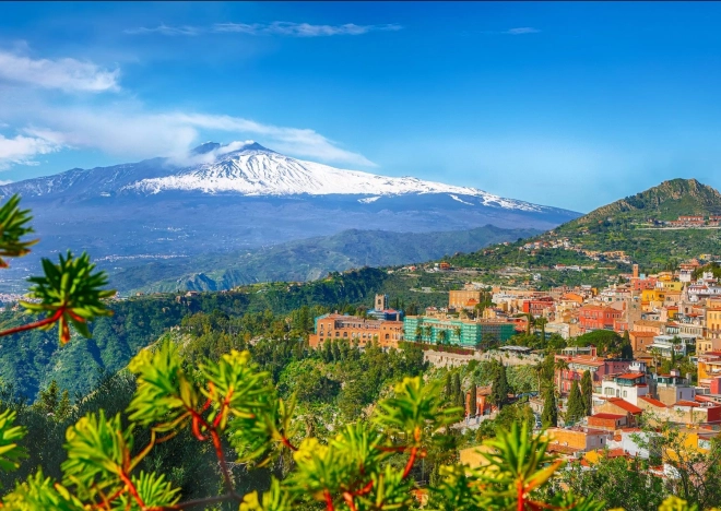 Genießen Sie Puzzle Etna nach Taormina, Sizilien 1000 Teile