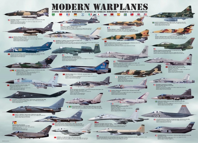Eurographics Puzzle Moderne Kampfflugzeuge 1000 Teile