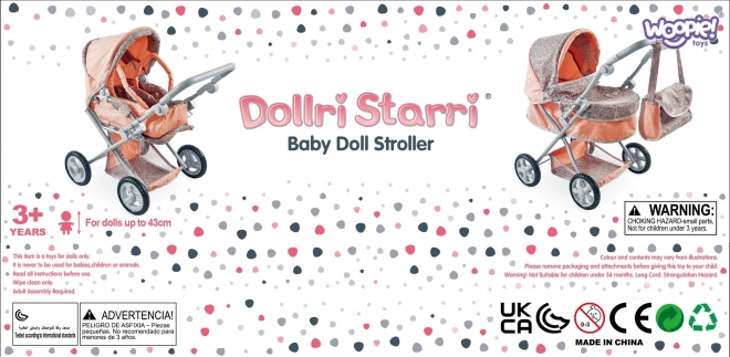 Woopie royal puppenwagen 4-in-1 mit babyschale und verstellbarem griff