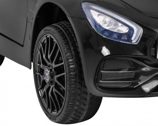 Mercedes Benz GT Batterie für Kinder Schwarz + Fernbedienung + langsamer Start + MP3 LED