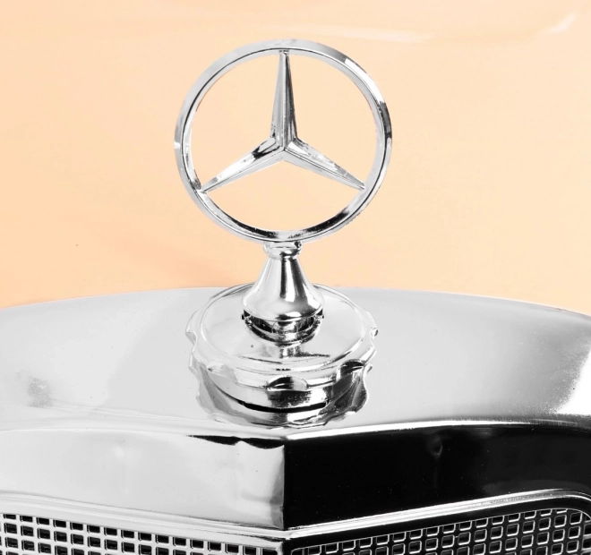 Mercedes Benz 300S Retro für Kinder Lack Schwarz + Fernbedienung + EVA + langsamer Start + LED MP3