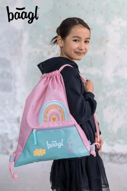 Baagl Tasche mit Fach Rosa Regenbogen