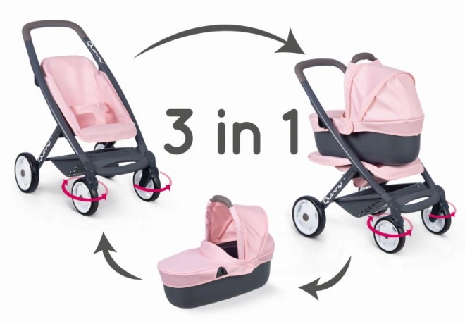 Kombinationskinderwagen Maxi Cosi hellrosa für Puppen