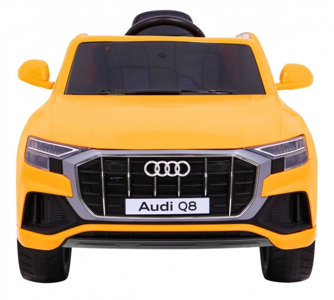 Audi Q8 Kinderwagen Gelb + Fernbedienung + EVA + Langsamer Start + MP3 USB + LED-Leuchte
