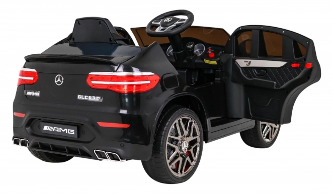 Mercedes Benz GLC63S für Kinder schwarz + Fernbedienung + 4x4 Antrieb + MP3 LED + EVA + langsamer Start