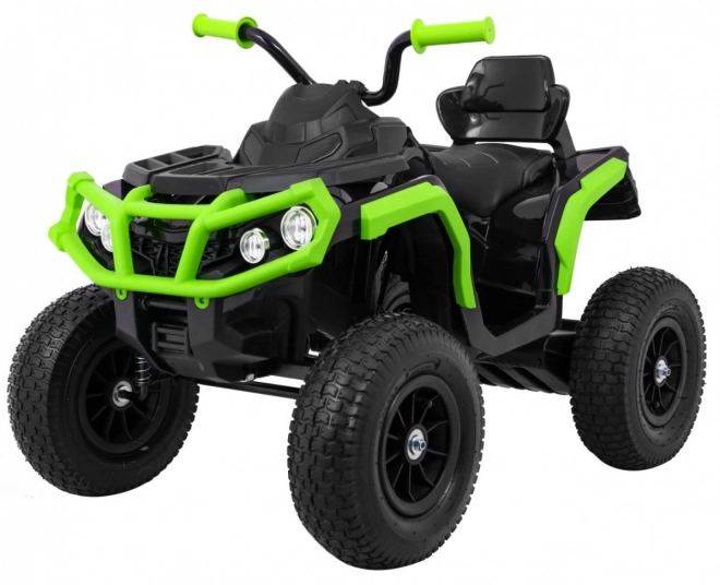Kinder-Quad ATV Air Batterie Quad Schwarz-Grün + aufblasbare Räder + Radio MP3 + langsamer Start