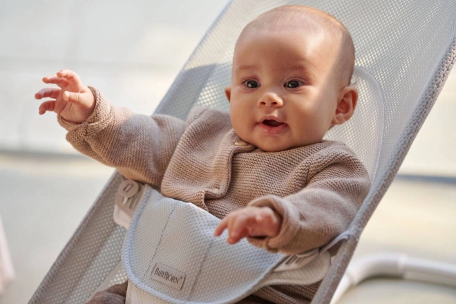BABYBJÖRN - Wippe BALANCE SOFT MESH - Grau/Weiß – Grau/Weiß