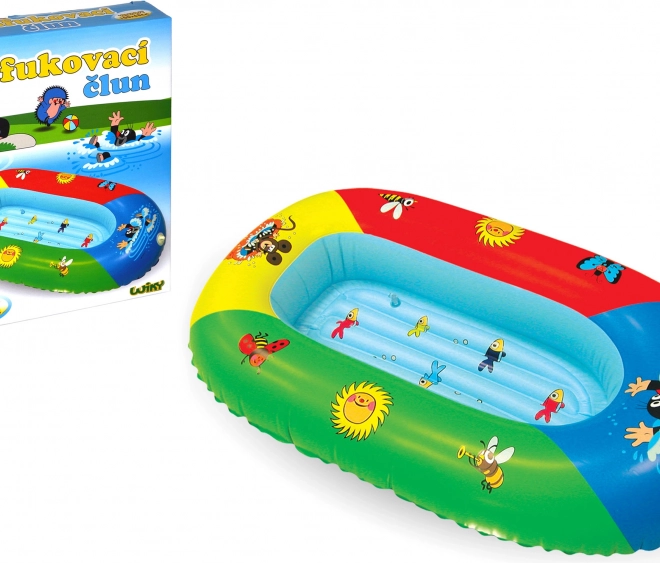 Kinder aufblasbares Boot mit dem kleinen Maulwurf