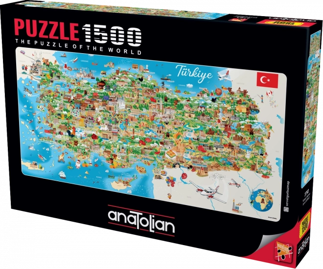 Anatolian Panoramapuzzle Karte der Türkei